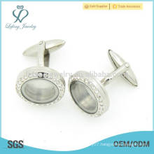 New arrival stainless steel silver crystal shirt cufflink jewelry